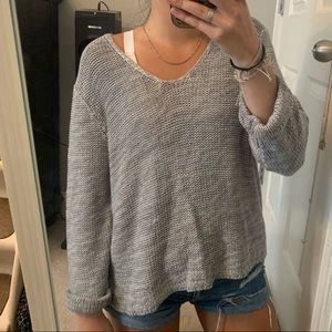 Gray knit sweater